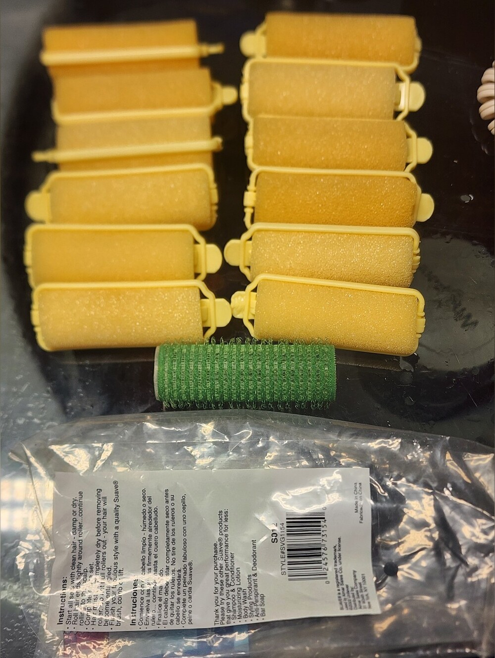 Vintage Suave Yellow Medium Snap Hair Rollers - 12 Count